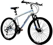 Frike Comfort Adult Hybrid Mountain Bike, 21-Speed 26 Inch Hybrid Comfort Bicycle, Urban Commuting Bike, Cross Country City Bicycle,Grey Blue