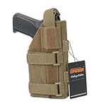 EXCELLENT ELITE SPANKER Tactical Adjustable Pistol Holster for M1911 G17 G18 G19 G26 G34 XD-45acp CZ P-10C(Coyote Brown)