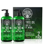 Viking Revolution - Mens Body Wash - Tea Tree Oil - Body Wash Men - Shower Gel Men - 2 Pack, 24 Oz / 355ml Each