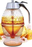 Anup Torda Honey Dispenser - Maple Syrup Dispenser Glass - Beautiful Comb Shaped Honey Pot with Stand, 250 ml