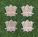 Rangoli Stencil - Wooden/MDF Material | Ready to Draw for Festivals & Events (Lotus Stencils 4 Inch)