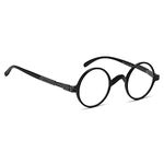 BLUELESS Vintage Round Eyeglasses Professor Readers (Black）