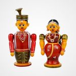 Bride Doll Set | Wooden Bride and Groom Set | Marriage Couple Bridal Set | Traditional Indian Wedding Gift (Size 6 Inches) - Multi Color