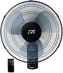 SPT SF-16W90 16″ Wall Mount Fan in Black with Remote Control, Oscillation and Timer (Corded Electric)