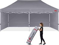 MasterCanopy Heavy Duty Pop-up Gazebo tent with Sidewalls (3x6M, Grey)