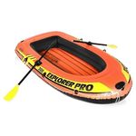 VWretails Explorer Pro 300, 3 Person Inflatable Boat for Flood Rescue, Adventure, Rafting, Fishing, with Oars & Air Pump, Provides Fun and Enjoyment to Persons (58358)