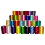 Bright Polyester Silk Thread pcs 30 Color 30 Set for Jewellery-Tassel Making- Embroidery-Crafts, Shiny Soft Thread spools 900 Mtr Each Spool.