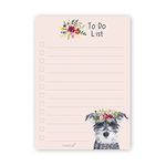 Curled Up Schnauzer To Do List Notepad – A6 50 Tear Off Pages - Schnauzer Lover Gift – Notes Organiser – Dog Lover Memo Desk Pad - Stocking Filler