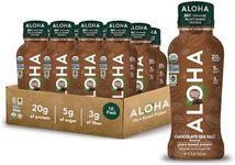 ALOHA Organic Plant Based Chocolate Sea Salt Protein Shake w/MCT Oil (12 ct, 12oz Bottle) 20g Protein, Meal Replacement, Low Sugar & Carb, Gluten-Free, Paleo, Non-GMO, No Soy, Stevia or Sugar Alcohol…