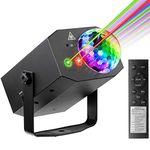 Dj Party Disco Ball Lights with Pattern and Sound Activated,10 ft USB Cable, Laucnpty LED Stage Strobe Light that Sync with Music, Christmas Rave/Home Karaoke/Dance/Club Bar Lights for Parties (Black)