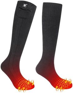 Heated Socks for Women Men,Foot Warmers Electric Rechargable Battery Heating Socks,Winter Cold Feet Hunting Ski Camping Hiking Riding Motorcycle Snowboating Thermal Warm Socks (Black, XL)