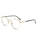 Firmoo Blue Light Blocking Reading Glasses UV 400 Computer Reading Gaming Glasses with Anti Glare Anti Eyestrain Lens Round Vintage Metal Frame