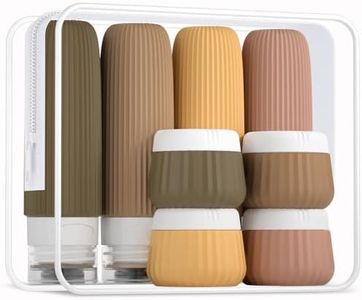 Mrsdry Travel Bottles for Toiletries 8 Pack, Tsa Approved Travel Size Toiletries 3 oz, Travel Containers for Toiletries, with Clear Bag, Leak Proof Silicone Squeezable Travel Essentials Creams Jars