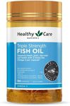 Healthy Care Triple Strength Fish Oil Capsules - High Potency Omega-3 for Heart, Joint, and Brain Health - Premium Quality Dietary Supplement - 150 Capsules