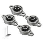 uxcell 4pcs KFL000 Flanged Pillow Block Bearings 10mm Bore, Zinc Alloy Self Aligning Flange Mounted Bearings