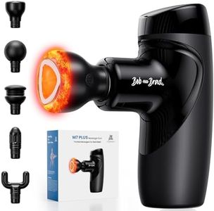 Mini Massage Gun with Heat Therapy, Bob and Brad M7 Plus Portable Deep Tissue Muscle Massager Gun, Percussion Pocket-Sized Massage Gun for Pain Relief & Muscle Recovery, Gifts for Women Men