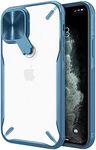 Nillkin Case for Apple iPhone 12 / Apple iPhone 12 Pro (6.1" Inch) Cyclops Metal Stand Camera Protect Case Soft TPU Edge + Translucent PC Hard Back Blue Color