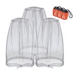 Mosquito Head Nets Gnat Repellant Head Netting for No See Ums Insects Bugs Gnats Biting Midges from Any Outdoor Activities, Works over Most Hats Comes with Free Stock Pouches (3pcs, Grey)