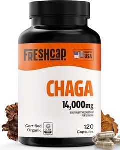 FreshCap Chaga Capsules - Antioxidant, Digestive Health, Immune Support - 120 Capsules (60 Servings) - Dual Extracted - Wild Harvested and Organic Mushroom Supplement