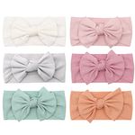 Yueshop 6PCS Baby Headbands Bow Knot Newborn Headband Super Soft Flexibility Nylon Hair Band with Six Colors Great for Baby Photography Props Accessories