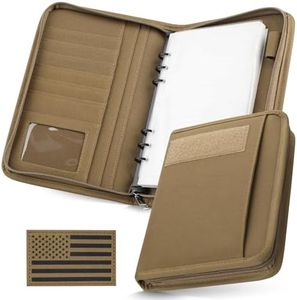 WYNEX Tactical Notebook Padfolio Ring Binder - Refillable 6-Ring A5 Binder, Zip Hardcover Notebook with 80 Pages, Water-Resistant Notebook Cover for Planners, Field, Business