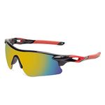 Roshfort Mens Sports Non-Polarized Sunglasses Uv Protection Sunglass For Men Riding Cricket Cycling Running Driving Fishing Glasses (Multicolour), Large