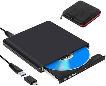 NOLYTH External Blu ray CD DVD Drive USB 3.0 Type C External DVD Blu-ray Burner CD/DVD RW ROM Bluray Drive for Laptop Windows 11/10 Mac MacBook Air Pro Apple iMac PC