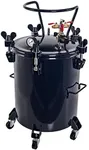 TCP Global 10 Gallon (38 Liters) Pressure Pot Tank for Resin Casting - Heavy Duty Powder Coated Pot with Air Tight Clamp On Lid, Caster Wheels, Regulator, Gauge - Use for Curing Resin in Casting Molds