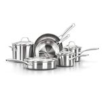 Calphalon Classic Stainless Steel Cookware Set, 1.5-qt. Sauce Pan, 2.5-qt. Sauce Pan, 3-qt. Saute Pan, 6-qt. Stock Pot, 10 Piece (Silver)