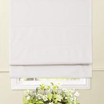 Artdix Roman Shades Blinds Window Shades - White 28.5 W x 72 H Inches Blackout Fabric Solid Thermal Insulated Roman Shades for Windows, Doors, French Doors, Kitchen, Bedroom