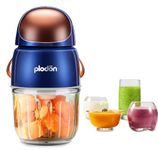 Plodon Baby Food Maker Mini Cute and Small Food Processor Puree Blender Grinder Chopper 1.2 Cup Glass Bowl with 6 Blade Electric (Without Battery)-Spaceman-Blue