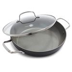 GreenPan Chatham 11" ceramic Non-Stick Covered Everyday Pan with 2 Helpers, Grey