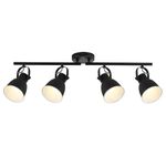 YILYNN 4 Light Track Lighting,Farmhouse Kitchen Track Light Fixtures Ceiling,Black Directional Ceiling Light for Kitchen Dinning Room Living Room.