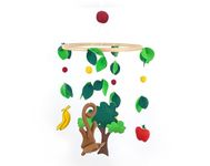 AGD Handmade Forest Monkey Cot Mobile for Babies, Safari Animals Themed Nursery Decor, Baby Mobile Hanging from Crib, Kids Bedroom Decoration Item, Tree Banana Bird Apple