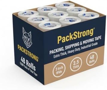 Packstrong Industrial Grade Clear Packing Tape 48 Rolls - 110 Yards per Roll - 3" Wide x 2.5 mil Thick, Acrylic Adhesive Heavy Duty Tape for Box Office Moving Packaging Shipping