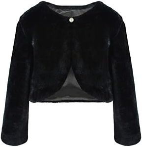 Abbyabbie.Li Girl Cozy Faux Fur Bolero Shrug Accessories Princess Cape Flower Girl Dress Coat