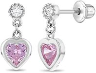 925 Sterling Silver Girl's Pink CZ 