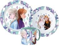 Frozen Cartoon Character Dinner Tableware Set 3pcs Plate, Bowl & Mug, BPA Free re-usable Plastic Microwave Safe (Frozen)