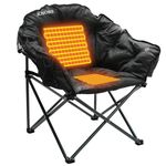 KHORE Heated Sofa Camping Chair | Heavy Duty Steel |Oversized & Fully Thick Padded | Heated Moon Chairs for Outdoor Sports Supports 400 lbs (Black)