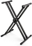 On-Stage KS8291XX ERGO-LOK Double-X Keyboard Stand with Lok-Tight Construction (Setup for Keyboards, Synths, Organs, and Electric Pianos, 320 lb Capacity, Adjustable, Folding, Portable, Metal, Black)