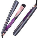 LANDOT Hair Straighteners and Curlers 2 in 1 - Twist Flat Curling Iron Pro Multi-Styler for Curl/Wave/Straighten Hair