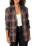 Steve Madden Apparel Women's Frida Blazer, Navy Plaid, X-Small