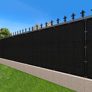 LOVE STORY 4'x 25' Fence Privacy Screen Outdoor Mesh Fencing Covers Screen Fence Wind Block with Grommets for Patio Garden Wall Backyard, Black (We Make Custom Size)