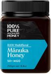 Manuka Honey New Zealand - MGO 50+ Multifloral 100% Pure New Zealand Mānuka Honey, Raw Mānuka Honey, 8.8 Ounce (250g) (Pack of 1)