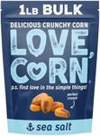 LOVE CORN Sea Salt 16oz x 1 Bag - Delicious Crunchy Corn - Healthy Family Snacks - Gluten Free, Kosher, Non-GMO- Alternative for Chips, Nuts, Crackers & Pretzels - Perfect for Charcuterie Boards