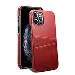 PU Leather Case Red Soft Suitable for iPhone 12 Pro Max 2020 Simple Business Style Cover Shell Unisex Card Slot Thin Slim