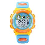 SKMEI Waterproof Sport Children Plastic Watch Multicolour Dial and Band Cute Kid LED Digital Watch with Multifunctions