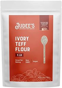 Judee's Ivory Teff Flour 5 lb - Non-GMO, Vegan, Made in USA - Resistant Starch - Great for Making Quick Teff Bread, Injera, Muffins, Pancakes, and Cookies - Gluten-Free and Nut-Free