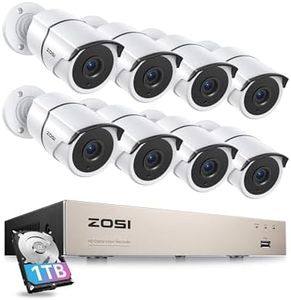 ZOSI 3K Lite Home Security Camera System with Audio,AI Human/Vehicle Detection,Night Vision,8 Channel H.265+ CCTV DVR with 1TB HDD,8pcs 1920TVL Indoor Outdoor Surveillance Cameras,for 24/7 Recording