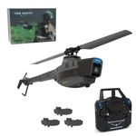 SHOYDID C128 Remote Control Helicopter with 1080P Camera, Black Hornet Scout RC Aerial Military Helicopter for Adults & Beginners, with Three Batteries (RTF)